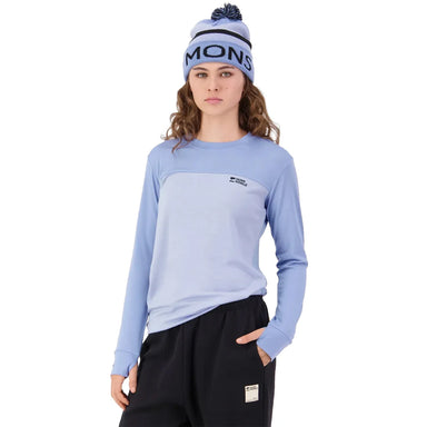 Mons Royale Yotei Merino Long Sleeve Women – Ice Blue / Moonstone