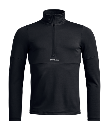 ORTOVOX FLEECE LIGHT ZIP NECK M – Black Raven