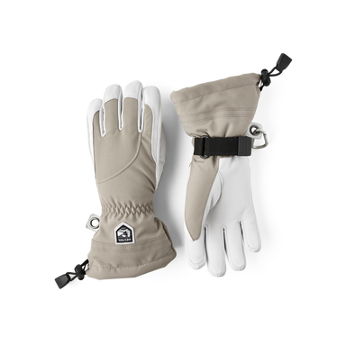 Hestra Heli Ski Female 5-Finger Khaki / Offwhite