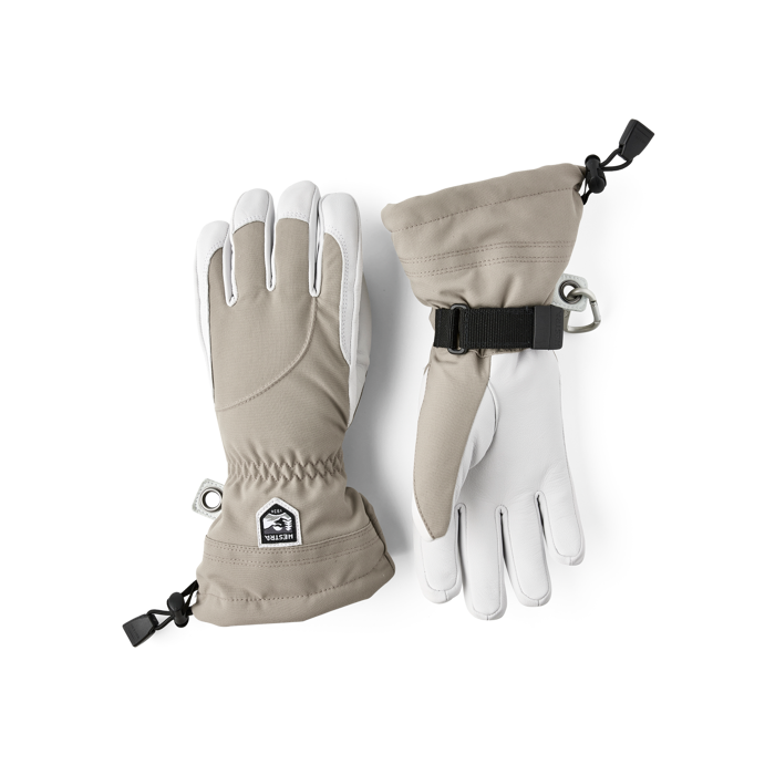 Hestra Heli Ski Female 5-Finger Khaki / Offwhite