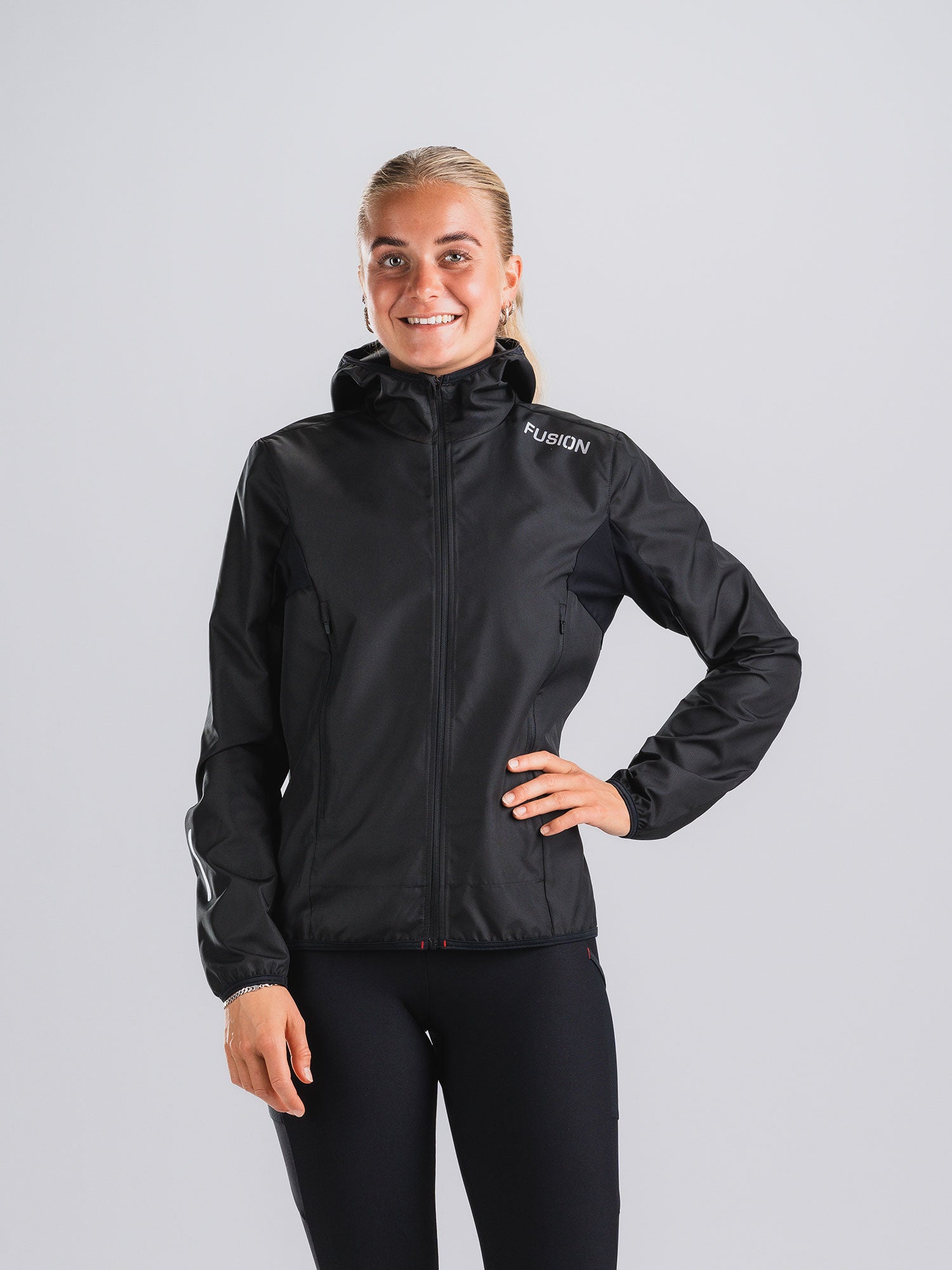 Fusion Womens TEMPO! TWO Run Jacket - Black
