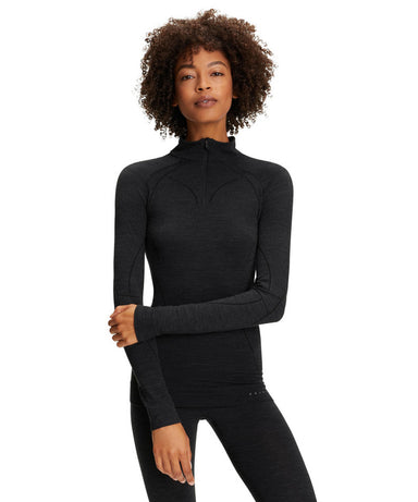 FALKE  Women long sleeve Shirt Zip Wool-Tech – Black (3000)