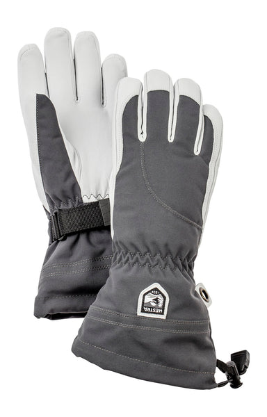 Hestra Heli Ski Female 5-Finger Skihandsker – Grey / Offwhite